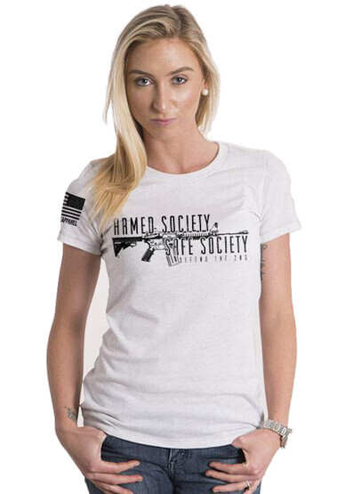 Nine Line Armed Society Defend 2A Women's Short Sleeve T-Shirt in White